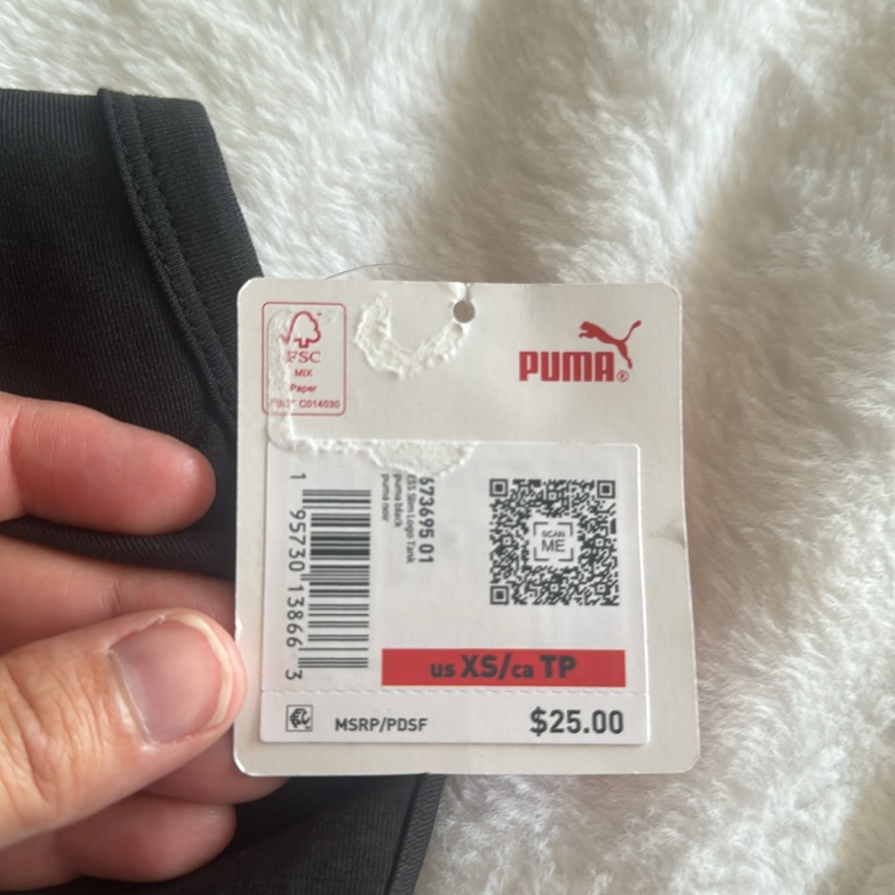 Puma extra small black with puma cut off sleeve shirt - Picture 5 of 5